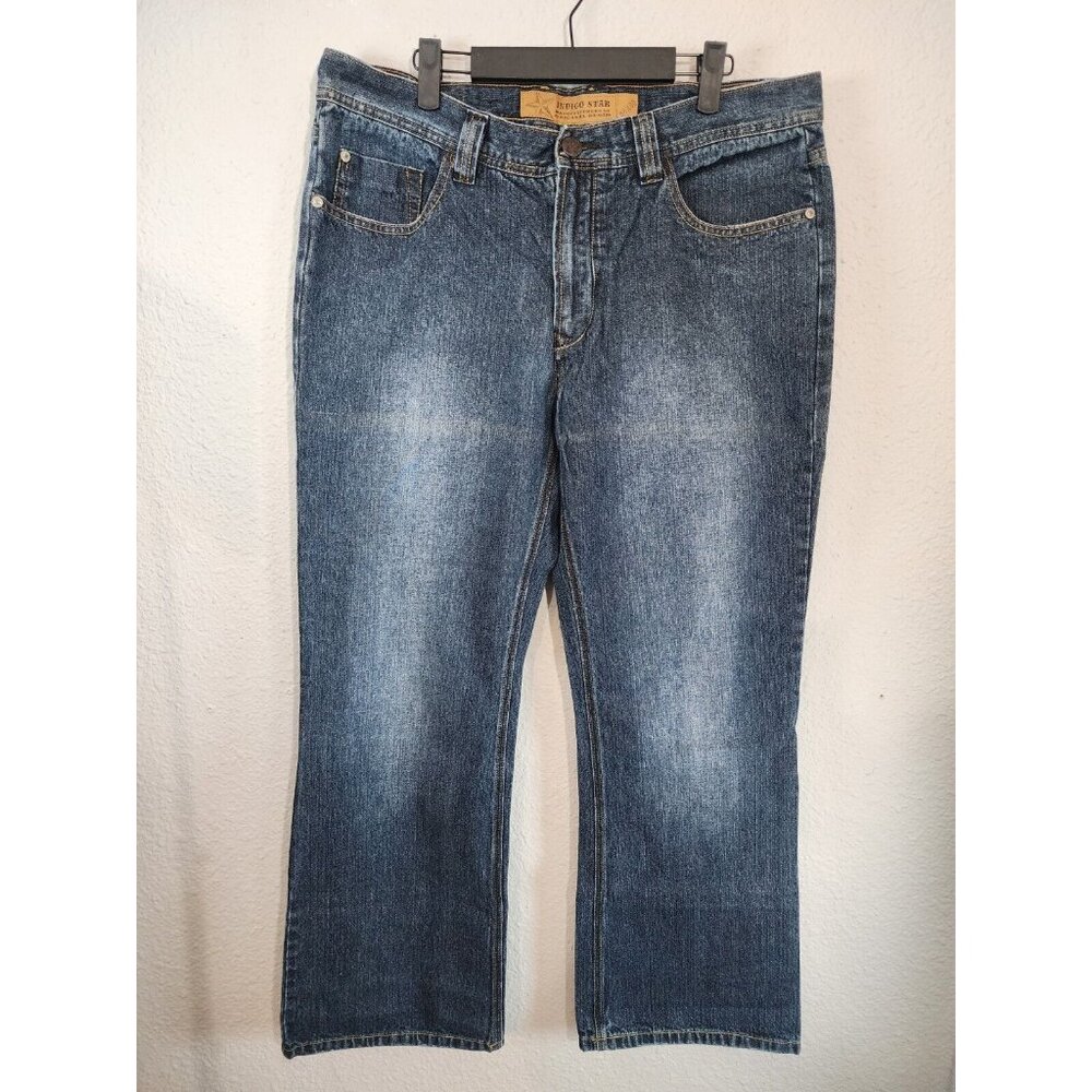 Y2K Indigo Star Jeans grunge 36x30